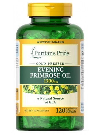 Олія вечірньої примули з ГЛК Puritans Pride 1300 мг 120 гелевих капсул (32000)