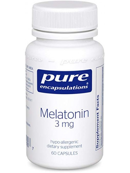 Мелатонін, Pure Encapsulations, 3 мг, 60 капсул (30473)