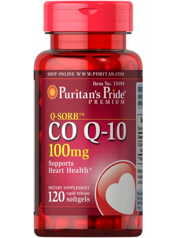 деякихнзим Puritan's Pride, Q-10, Q-SORB Co Q-10, 100 мг, 120 капсул (32359)