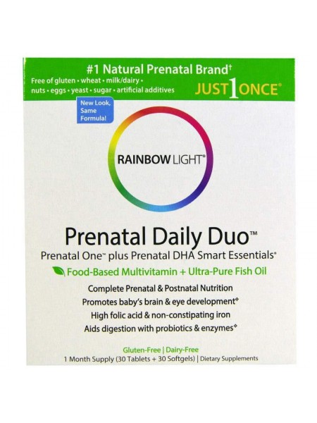 Вітаміни + Риб'ячий жир для вагітних, Rainbow Light, Prenatal One plus Prenatal DHA Smart Essentials, 30
