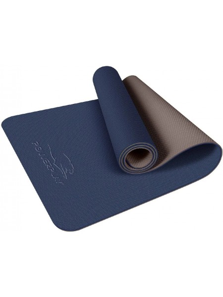 Коврик для йоги і фітнесу PowerPlay 4150 Premium TPE 183*61*0.6 см Синій