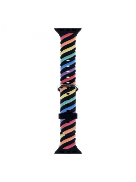 Ремінець Colour Bar для Apple Watch 38/40mm Чорна Веселка