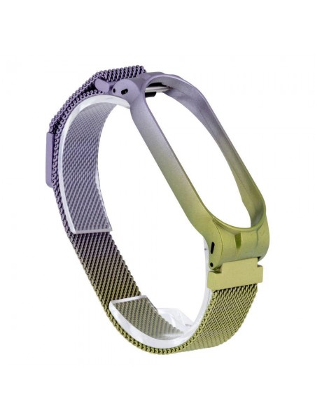 Ремінець для Xiaomi Mi Band 5 Milanese Loop Gradient Колір Бузково-зелений