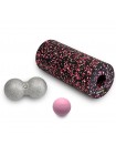 Набір Масажний Ролик М'яч подвійний Масажний М'яч UP & FORWARD PRO Pink