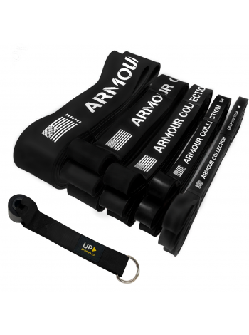 Гумові петлі для підтягування і тренувань UP & FORWARD 5 шт. 3 - 55 кг та дверний якір BANDS + ANCHOR