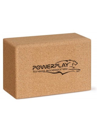 Блоки для йоги 2шт PowerPlay PP_4006 з пробкового дерева Cork Yoga Block пара
