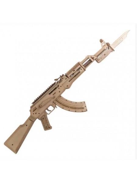 Дерев'яний 3D конструктор Unique JS801 AK 47 деталей автомат