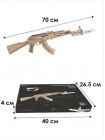 Дерев'яний 3D конструктор Unique JS801 AK 47 деталей автомат