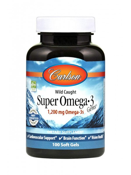 Риб'ячий жир Super Omega 3 Carlson Labs 1200 мг 100 капсул
