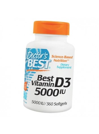 Вітамін Д3 Vitamin D3 5000 Doctor's Best 360 шкарпеточкапс (36327034)