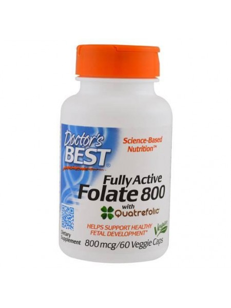 Фолат з кватрофоліком Fully Active Folate 800 Doctor's Best 60вігкапс (36327041)