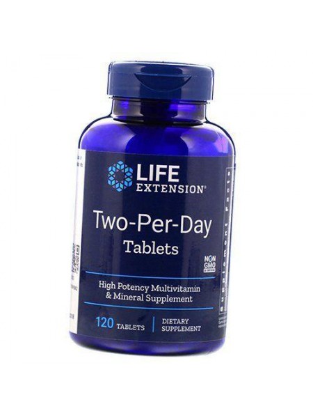 Мультивітаміни Двічі на день Two-Per-Day Tablets Life Extension 120таб (36346001)