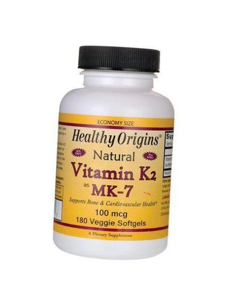 Вітамін К2 Менахінон-7 Vitamin K2 MK-7 100 Healthy Origins 180 вегелкапс (36354025)
