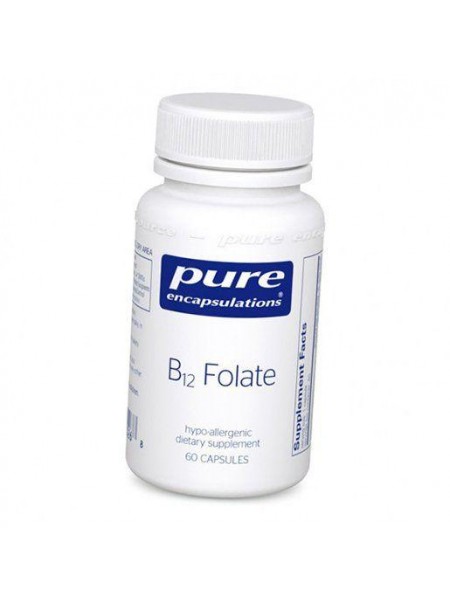Фолат і Вітамін В12 B12 Folate Pure Encapsulations 60капс (36361058)