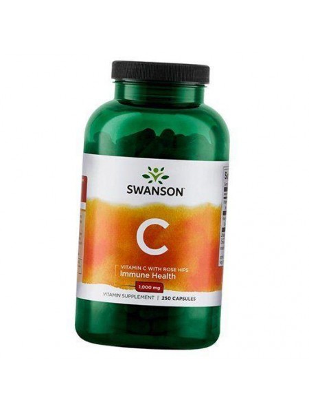 Вітамін C з шипником Vitamin C 1000 with Rose Hips Swanson 250капс (36280020)
