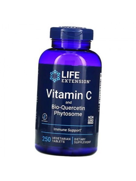 Вітамін C і Біокверцетин Vitamin C and Bio-Quercetin Phytosome Life Extension 250 вегетаб (36346069)