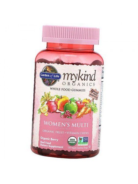 Органічні мультивітаміни для жінок Mykind Organics Women's Multi Gummies Garden of Life 120таб Ягода
