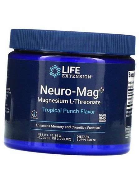 Магній L-треонат Neuro-Mag Magnesium L-Threonate Life Extension 93г Тропічний пунш (36346070)