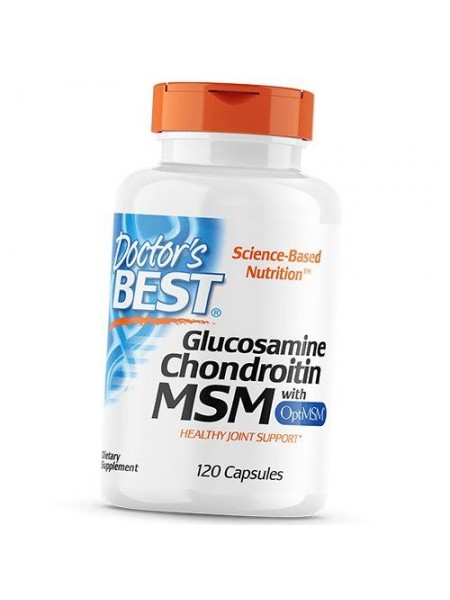 Глюкозамін Хондроїтин МСМ Glucosamine Chondroitin with OptiMSM Doctor's Best 120капс (03327001)