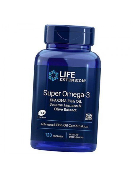 Омега 3 Super Omega-3 Life Extension 120 шкарпеткапс (67346002)