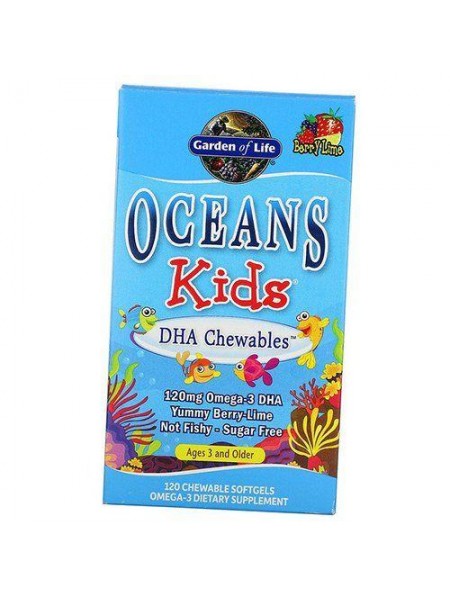 Омега-3 і 9 для дітей Garden of Life Oceans Kids DHA Omega-3 120 гелкапс Ягоди-лайм (67473002)