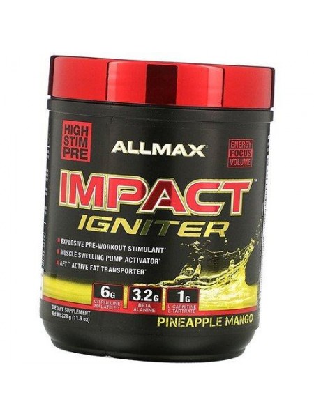 Передтренувальний комплекс Impact Igniter Allmax Nutrition 328г Ананас-манго (11134004)
