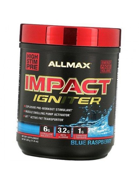 Передтренувальний комплекс Impact Igniter Allmax Nutrition 328 г Блакитна малина (11134004)