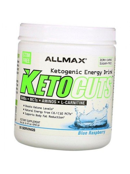 Кетогенний енергетичний напій Allmax Nutrition KetoCuts 240 г Блакитна малина (74134001)