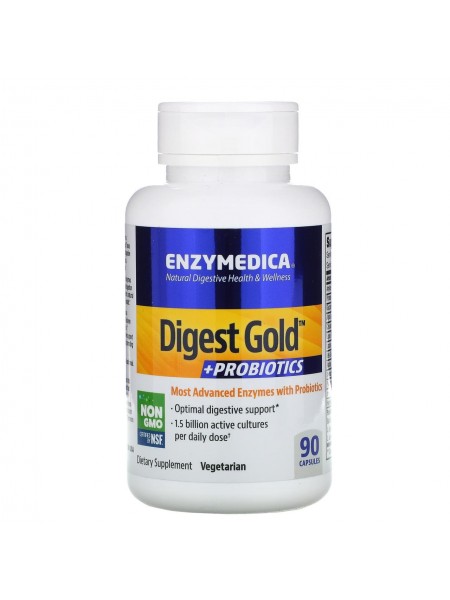 Ензими суміш плюс пробіотики Digest Gold Probiotics Enzymedica 90 капсул
