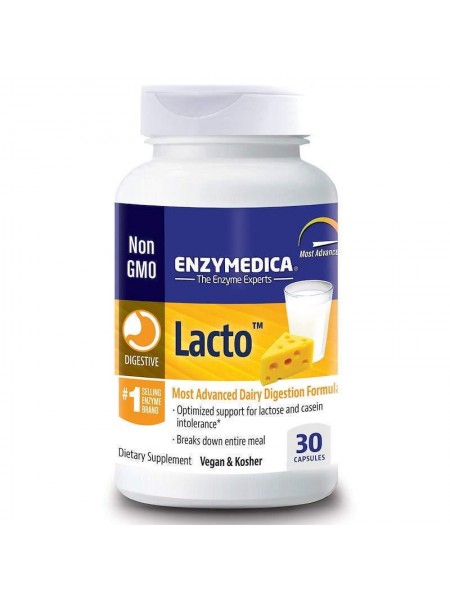 Травні ферменти Лакто Lacto Enzymedica молочна формула для травлення 30 капсул