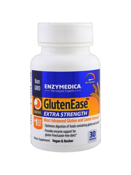 Ферменти для перетравлення глютену та казеїну GlutenEase Enzymedica для веганів 30 капсул