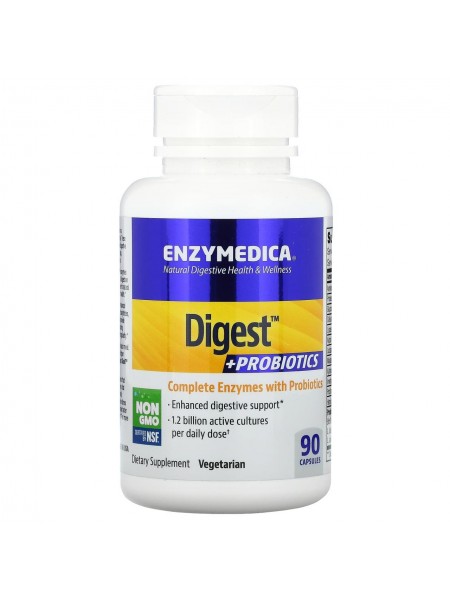 Ферменти та пробіотики Digest + Probiotics Enzymedica 90 капсул