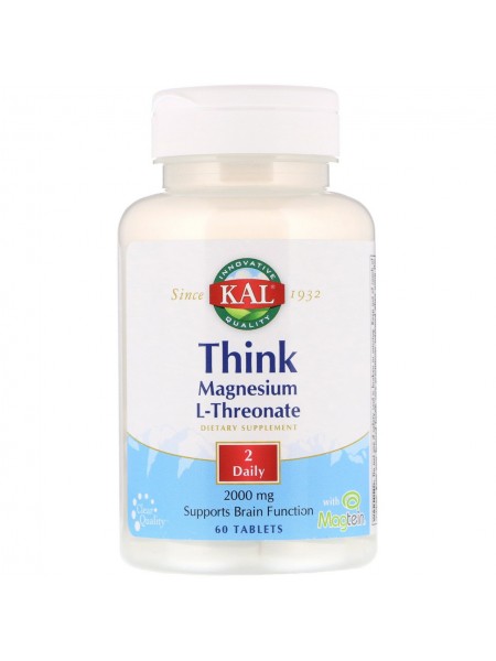 Магній L-треонат Magnesium L-Threonate KAL для мозку 2000 мг 60 таблеток