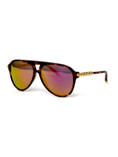 Жіночі брендові окуляри Alexander Mcqueen 4222-leo-pink Коричневий (o4ki-12146)