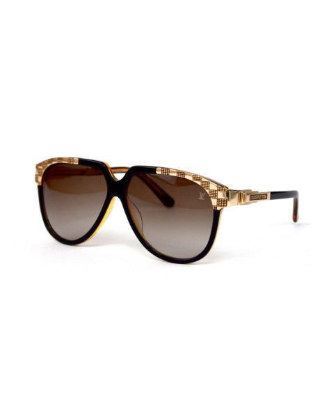 Жіночі брендові окуляри Louis Vuitton 1063sc05 Коричневий (o4ki-12266)