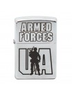 Запальничка бензинова Zippo Street Chrome 207 з гравіюванням UA Armed Forces Срібляста (207 AFU)